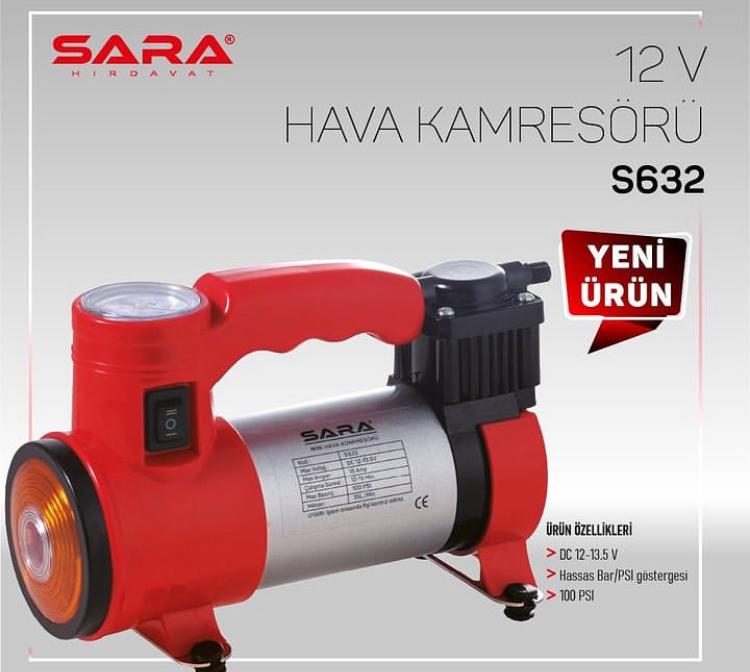 SARA MİNİ HAVA KOMPRESÖRÜ KIRMIZI 12V